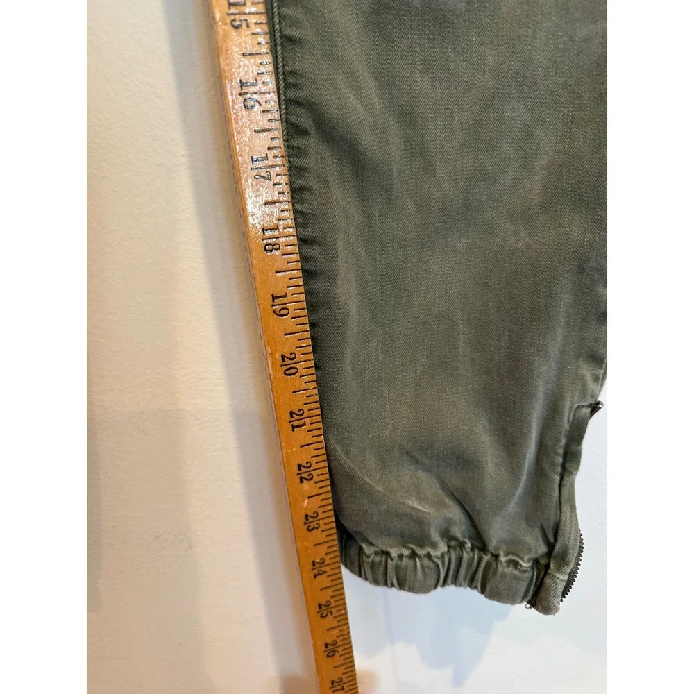 PAIGE Mayslie Jogger Pants Olive Green Utility Slim Stretch Size 28